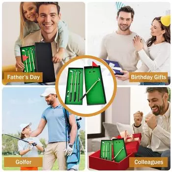 Настольный подарочный набор с шариковой ручкой для мяча для гольфа, настольные канцелярские принадлежности, лучший выбор для подарков мужчинам One Size чёрный