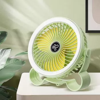 Настольный портативный циркулятор воздуха с зарядкой от USB 1200 мАч портативный зарядный вентилятор со светодиодной подсветкой трехскоростной подвесной вентилятор для палатки зелёный