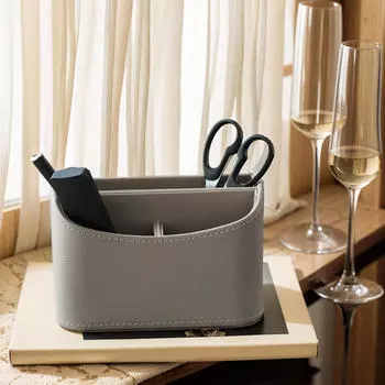 Настольный пятисекционный ящик для хранения вещей прикроватный столик органайзер большой емкости коробка для закусок и игрушек серый