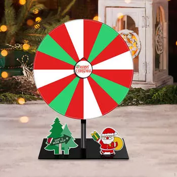 Настольный призовой барабан 20 см Колесо рулетки для розыгрыша Рождественская тематика для мероприятия На улице With White