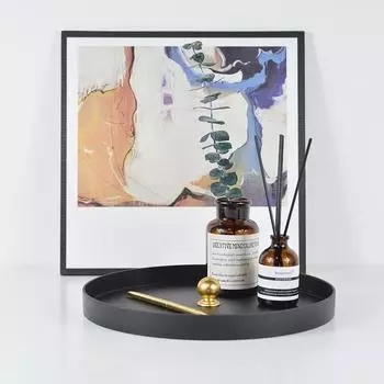 Настольный простой круглый лоток для хранения ювелирных изделий, органайзер для гостиной, спальни, косметики, всякой всячины A серый