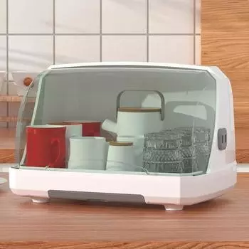 Настольный ящик для хранения чашек с дренажными отверстиями. Крышка. Пылезащитная тарелка для фруктов. Чаша для сушки. Прозрачный держатель для чашек. Многофункциональная экономия места. оранжевый
