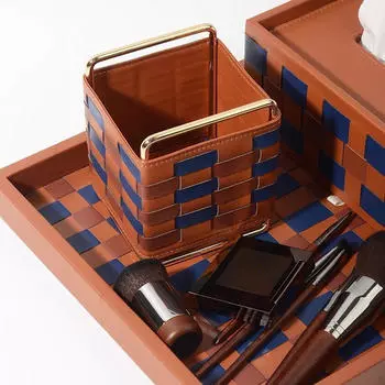 Настольный ящик для хранения кистей, органайзер для кистей, креативный держатель контроллера, плетеная корзина для дома, спальни