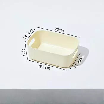Настольный ящик для хранения Косметика Мелочи Закуски Игрушки Органайзер Корзина Прямоугольная корзина для хранения Ящик для хранения Small cream color