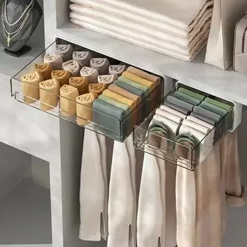 Настольный ящик для хранения косметики без перфорации, ящик под столом, невидимый ящик для хранения стола, подвесной тип