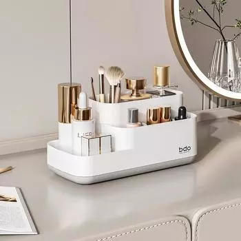 Настольный ящик для хранения косметики Органайзер для кистей для макияжа Туалетный столик Стойка для хранения Канцелярские принадлежности Карандаши Коробка для хранения всякой всячины