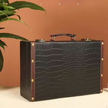 Настольный ящик для хранения косметики, сундук для памятных вещей, ожерелья, кольца, серьги чёрный