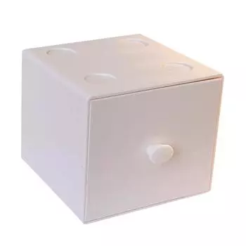 Настольный ящик для хранения пластиковый штабелируемый квадратный настольный органайзер с ящиком для дома скрепки для офиса белый