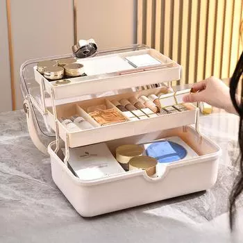 Настольный ящик для хранения туалетного столика, легкий роскошный и высококачественный портативный ящик для макияжа большой емкости, ящик для хранения ювелирных изделий для путешествий