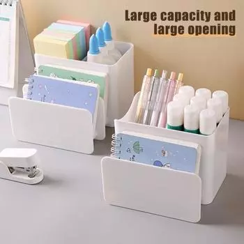 Настольный ящик для хранения вещей, многосекционный органайзер, пластиковый держатель для ручек, настольные принадлежности, органайзер для домашних принадлежностей A