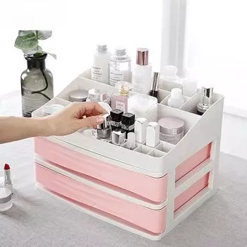 Настольный ящик для хранения всякой всячины, органайзер для макияжа, косметический чехол для хранения кистей для макияжа, ящики для хранения для дома, офиса и ванной комнаты