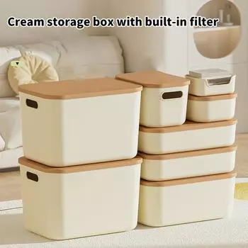 Настольный ящик для хранения всякой всячины с крышкой, ящик для одежды, пластиковая корзина для хранения, контейнер, органайзер для косметики, мелочей 1PCS