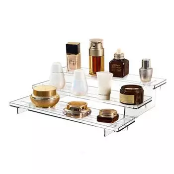 Настольный стеллаж для хранения, прозрачный трехслойный органайзер для хранения косметики, полка для хранения специй для дома прозрачный