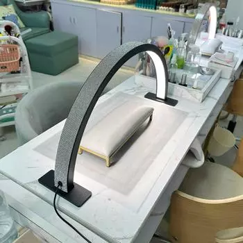 Настольный U-образный полумесяц для татуажа ресниц, косметический светильник для полировки ногтей, светодиодная лампа для полировки ресниц, защита глаз. 22inch чёрный