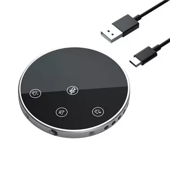 Настольный USB-микрофон для конференц-связи, всенаправленный конденсаторный микрофон Plug and Play для ПК, динамик с сенсорной кнопкой