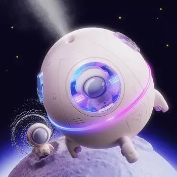 Настольный увлажнитель с красочной светодиодной подсветкой Креативная форма USB Plug-Play Дизайн с большим резервуаром для воды Ультра-тихий небольшой увлажнитель воздуха 1 фиолетовый