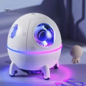 Настольный увлажнитель с красочной светодиодной подсветкой Креативная форма USB Plug-Play Дизайн с большим резервуаром для воды Ультра-тихий небольшой увлажнитель воздуха 1 фиолетовый