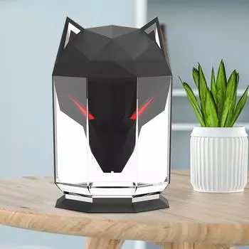 Настольный увлажнитель воздуха War Wolf, электрический диффузор эфирных масел, большая емкость со светодиодной подсветкой, перезаряжаемый через USB для домашней спальни чёрный