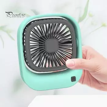 Настольный вентилятор, 2 скорости, регулируемый угол, 5 лопастей, нескользящая основа, контрастный цвет, перезаряжаемый через USB мини-вентилятор, летний подарок белый