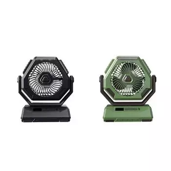 Настольный вентилятор, небольшой тихий портативный настольный вентилятор, 6000 мАч, перезаряжаемый подвесной вентилятор None Shake Head зелёный
