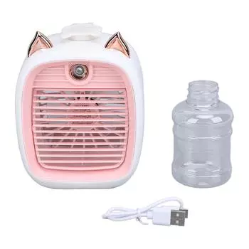 Настольный вентилятор охлаждения в форме маленькой лисы с функцией запотевания, перезаряжаемый через USB, 800 мАч, мини-вентилятор для охлаждения воздуха