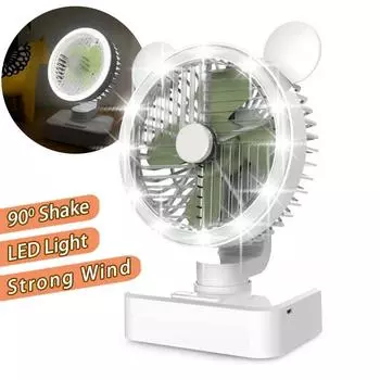 Настольный вентилятор Портативный USB Электрический вентилятор 90° Регулируемый охлаждающий вентилятор Беззвучный 3-скоростной режим Регулировка ультра-тихий Подходит для домашнего стола офиса белый