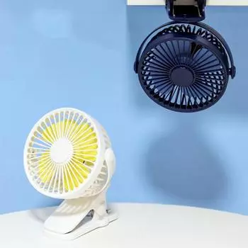 Настольный вентилятор с зажимом, тихий большой ветер, складная маленькая коляска, уличная студенческая зарядка, маленький вентилятор 11.5*15.5*11.2cm Plug-in белый