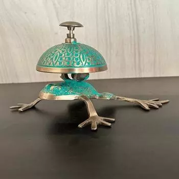 Настольный звонок, звонок-лягушка с зеленой отделкой, офисный звонок, звонок-стол