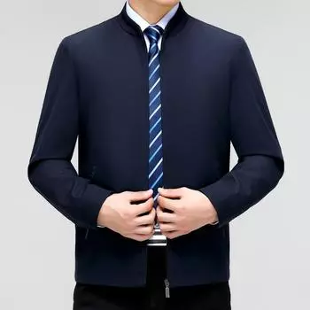 Настоящая мужская куртка, куртка для папы, куртка с воротником-стойкой, повседневная деловая куртка для руководителей весна и осень 170