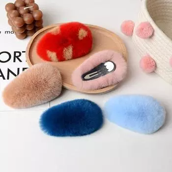 Настоящая открытка из шерсти кролика Рекса на осень и зиму Мао Мао милые аксессуары для волос плюшевая меховая заколка для волос аксессуары для волос меховая открытка головной убор белый