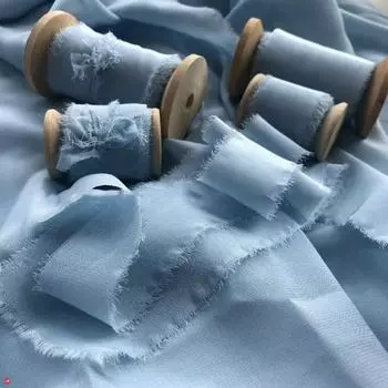 Настоящая шелковая лента с вышивкой из чистого атласа и хлопка, необработанный край для рукоделия, свадебная вечеринка, свадебный букет, приглашения в деревенском стиле 2.5cm x 5m белый