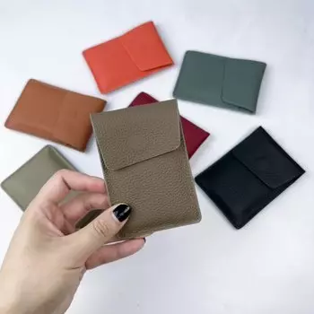 Настоящая сумка для пикапа, женская, компактная, с выдвижным дизайном, ультратонкая, чехол для карт, Baotou, слой коровьей кожи, мини-держатель для карт, деловой, простой чёрный