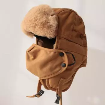 Настоящая толстая бархатная кепка Lei Feng, мужская кепка с большой окружностью головы, для езды на велосипеде, для защиты ушей, женская, зимняя, ветро-холодная, водонепроницаемая, мягкая One Size оливковое зеленый