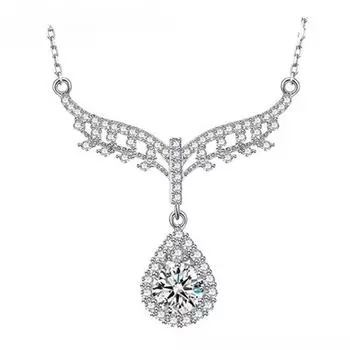 Настоящее 1CT 3CT D Цвет VVS1 ожерелье с кулоном из муассанита, 100% стерлингового серебра 925 пробы, сверкающие свадебные ювелирные украшения 1CT белый