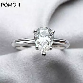 Настоящее 2-каратное кольцо с муассанитом D-цвета для женщин, 100% стерлинговое серебро 925 пробы, свадебное, юбилейное, сверкающее кольцо, женские ювелирные изделия 10