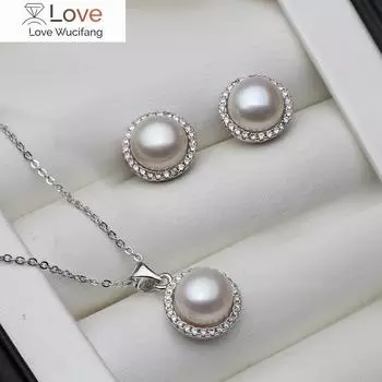 Настоящее черное натуральное пресноводное жемчужное ожерелье и серьги, свадебное серебряное ожерелье 925 пробы, ювелирные изделия, подарок на день рождения 45cm