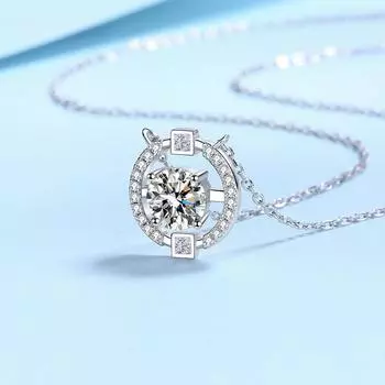 Настоящее D Цвет Муассанит Ожерелье Бьющееся Сердце Серебро 925 пробы Позолоченный Подвеска VVS Lab Diamond Подарок на День Святого Валентина Ювелирные Изделия 0.5ct