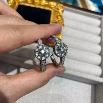 Настоящее гальваническое золото, высококачественный дизайн, круглые серьги-подсолнухи, октаграмма, микро-инкрустированные циркониевые серьги-гвоздики, изысканные, легкие, роскошные женские