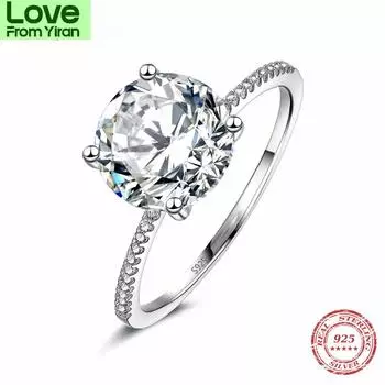 Настоящее модное брендовое кольцо из стерлингового серебра 925 пробы с десятью сердечками и фианитами, обручальные кольца для женщин, ювелирные изделия на годовщину помолвки 5