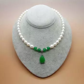 Настоящее натуральное жемчужное ожерелье, веерообразное, 6-7 метров, жемчужно-агатное ожерелье в старинном стиле, подарок маме 45Cm agate pearl necklace