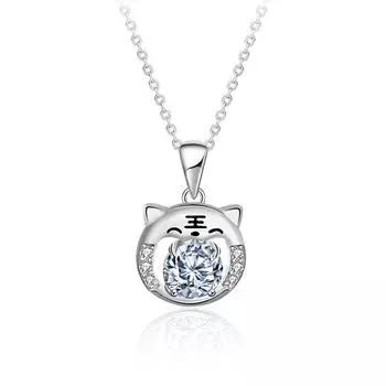 Настоящее ожерелье из муассанита 1,0 карата, классическое серебро 925 пробы, милое ожерелье с тигром для женщин, сверкающие свадебные украшения для невесты