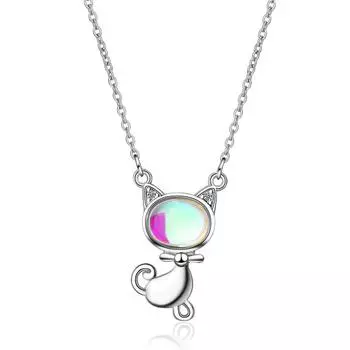 Настоящее ожерелье с подвеской в виде кошки из стерлингового серебра 925 пробы для женщин, чокер, ошейник, ювелирное украшение на свадьбу, подарок