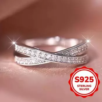 Настоящее помолвочное кольцо-крест из стерлингового серебра S925 для мужчин и женщин, модное элегантное украшение для свадебной вечеринки, подарок 6 серебряный