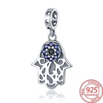 Настоящее серебро 925 пробы, божественная защита, подвеска для рук, модный браслет и ожерелье, подарок для девочек, ювелирные изделия