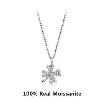 Настоящее серебро 925 пробы, изысканное ожерелье для девочек, пройденное испытание на бриллианты, всего 0,5 карата, муассанит, цепочка на ключицу, простое ожерелье