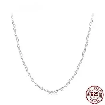 Настоящее серебро 925 пробы, модное базовое звено цепи в форме сердца с регулируемой застежкой-лобстером для женщин