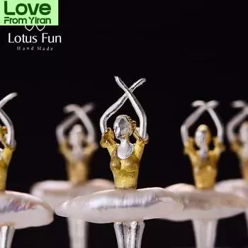 Настоящее серебро 925 пробы натуральный жемчуг ручной работы ювелирное украшение элегантный кулон балерина без ожерелья белый