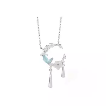 Настоящее серебро 925 пробы, ожерелье с кисточками и лунным цветком для женщин и девочек, цепочка на ключицу Девы Марии, ожерелье, подарок на Рождество и Хэллоуин