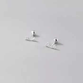 Настоящее серебро 925 пробы, роскошные циркониевые геометрические бусины в форме спирали с улыбкой, серьги-гвоздики для женщин, милые очаровательные украшения белый