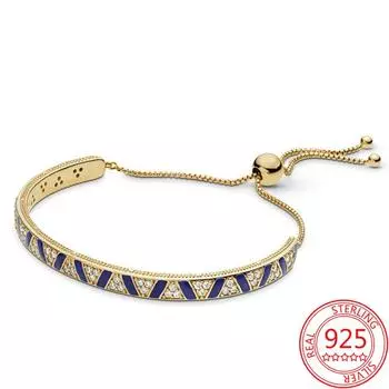 Настоящее серебро 925 пробы с цепочкой на основе, экзотические драгоценные камни и полосатый скользящий браслет классический выдвижной браслет своими руками золотой браслет